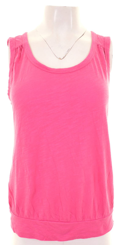 ANN TAYLOR Womens Vest Top Size 12 Medium Pink Cotton - Second Hand & Vintage Designer Clothing - Messina Hembry