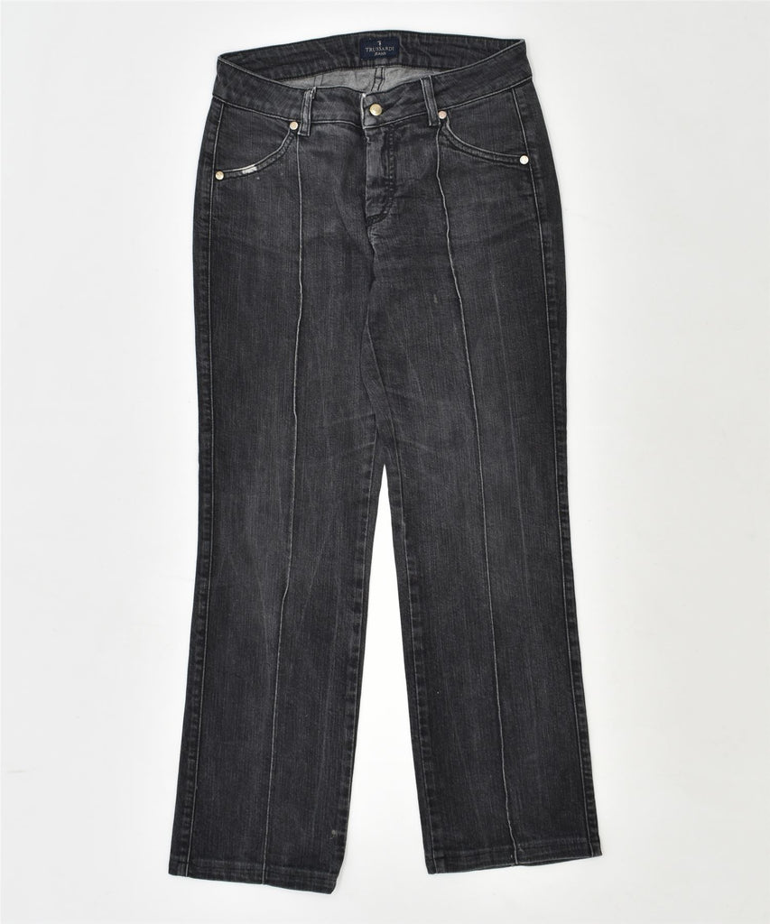 TRUSSARDI Womens Straight Jeans W27 L27 Black Cotton | Vintage | Thrift | Second-Hand | Used Clothing | Messina Hembry 