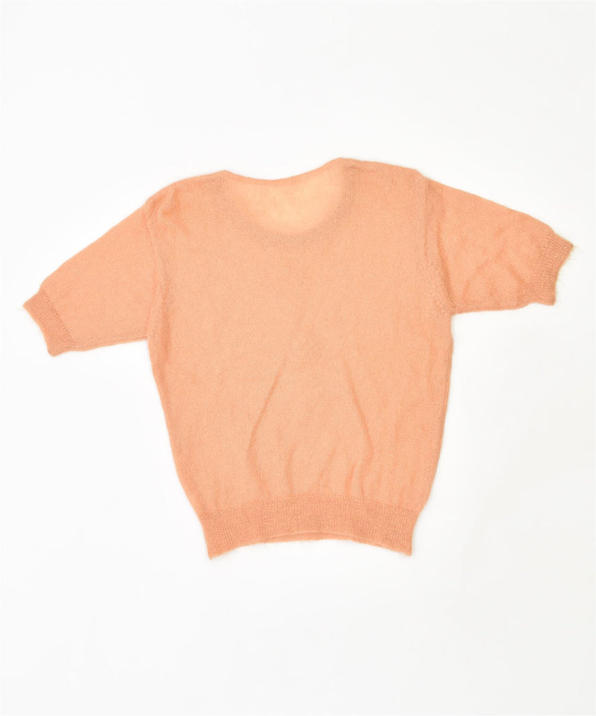 VINTAGE Womens Short Sleeve Crew Neck Jumper Sweater UK 14 Large Orange | Vintage | Thrift | Second-Hand | Used Clothing | Messina Hembry 