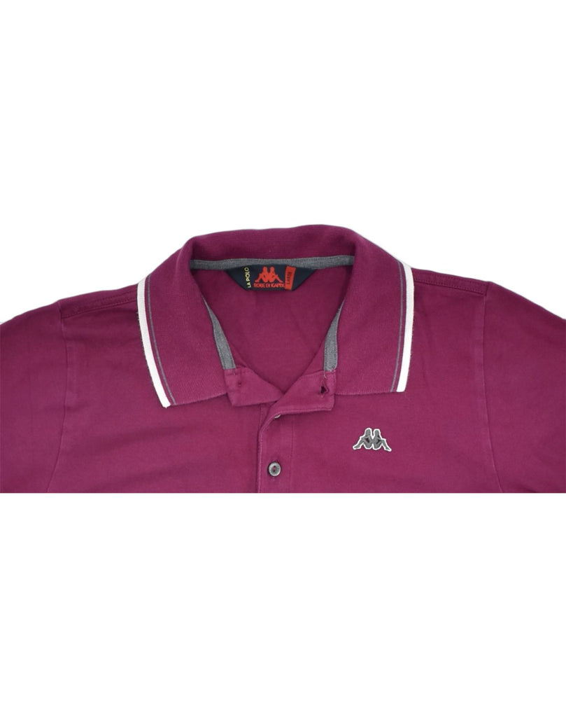 KAPPA Womens Polo Shirt UK 14 Large Maroon Cotton | Vintage | Thrift | Second-Hand | Used Clothing | Messina Hembry 