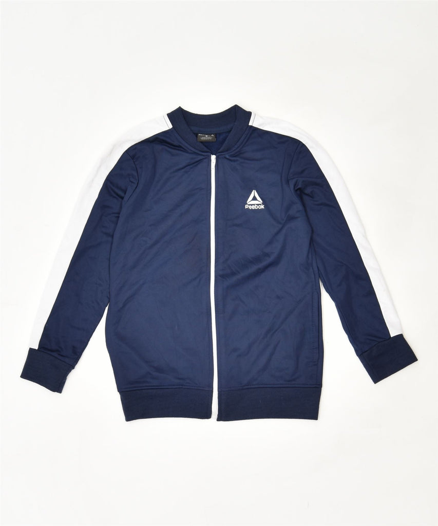 REEBOK Boys Tracksuit Top Jacket 7-8 Years Navy Blue Polyester | Vintage | Thrift | Second-Hand | Used Clothing | Messina Hembry 