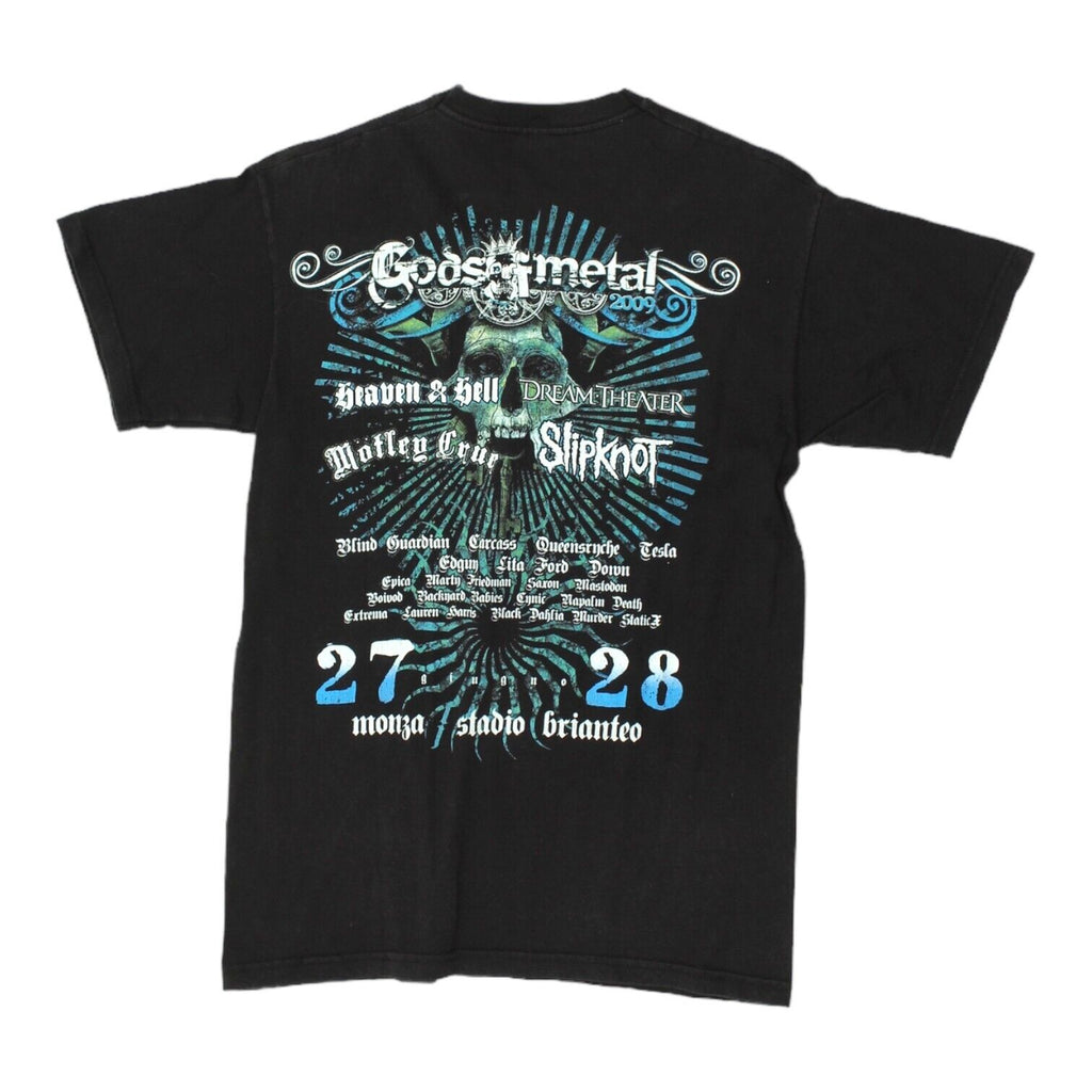 Gods Of Metal 2009 Mens Black Tshirt | Vintage Italian Music Festival VTG | Vintage Messina Hembry | Thrift | Second-Hand Messina Hembry | Used Clothing | Messina Hembry 