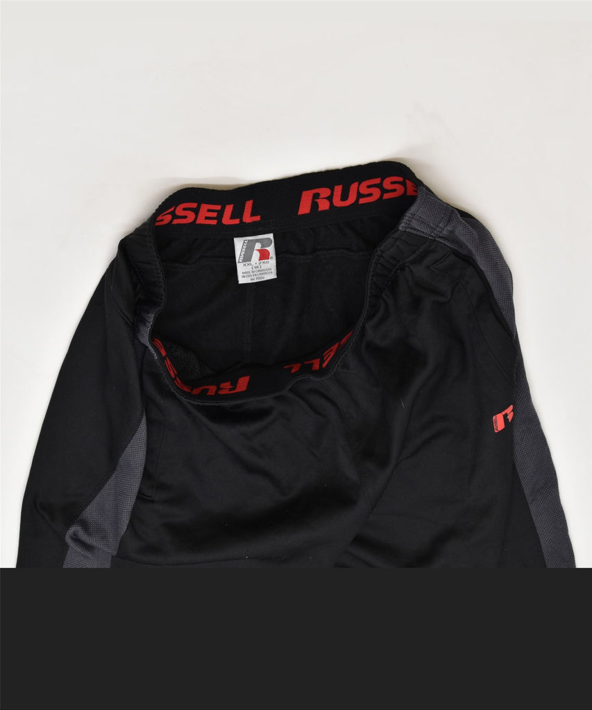 RUSSELL ATHLETIC Boys Tracksuit Trousers 15-16 Years 2XL Black Polyester | Vintage | Thrift | Second-Hand | Used Clothing | Messina Hembry 