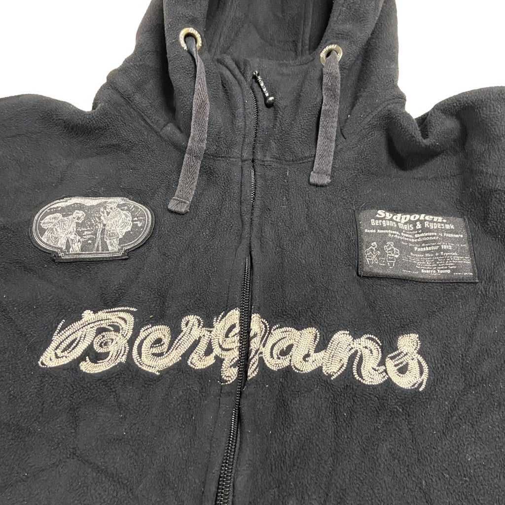 Bergans Of Norway Full Zip Fleece Hoodie | Vintage High End Hiking Gear Black | Vintage Messina Hembry | Thrift | Second-Hand Messina Hembry | Used Clothing | Messina Hembry 