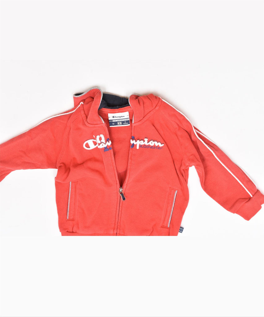 CHAMPION Boys Zip Hoodie Sweater 9-12 Months Small Red | Vintage | Thrift | Second-Hand | Used Clothing | Messina Hembry 