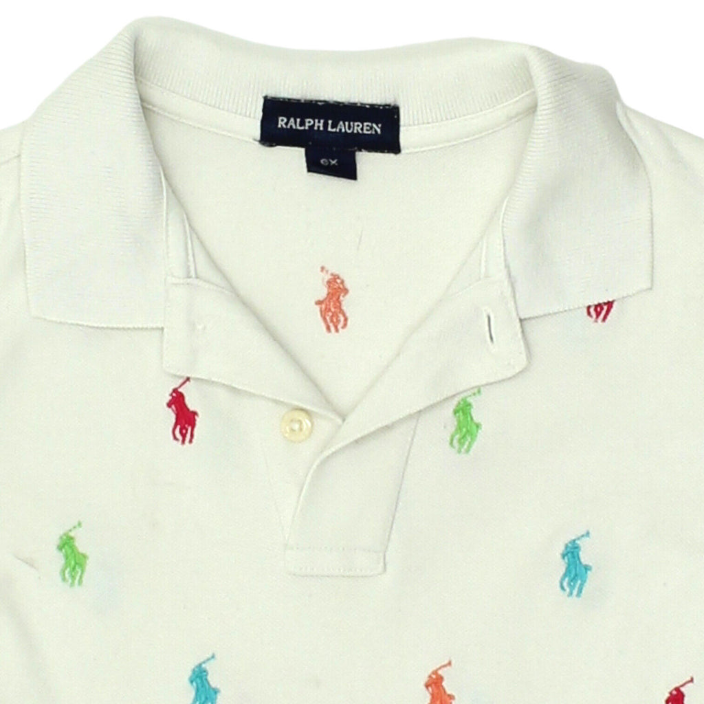 Ralph Lauren Girls White Polo Shirt | Vintage Luxury High End Designer Kids VTG | Vintage Messina Hembry | Thrift | Second-Hand Messina Hembry | Used Clothing | Messina Hembry 