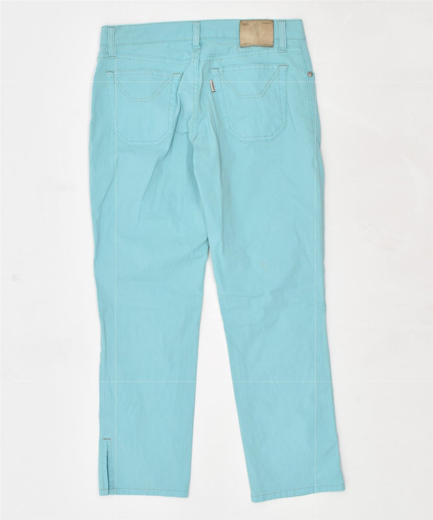 JECKERSON Womens Straight Capri Trousers W28 L24 Turquoise Cotton | Vintage | Thrift | Second-Hand | Used Clothing | Messina Hembry 