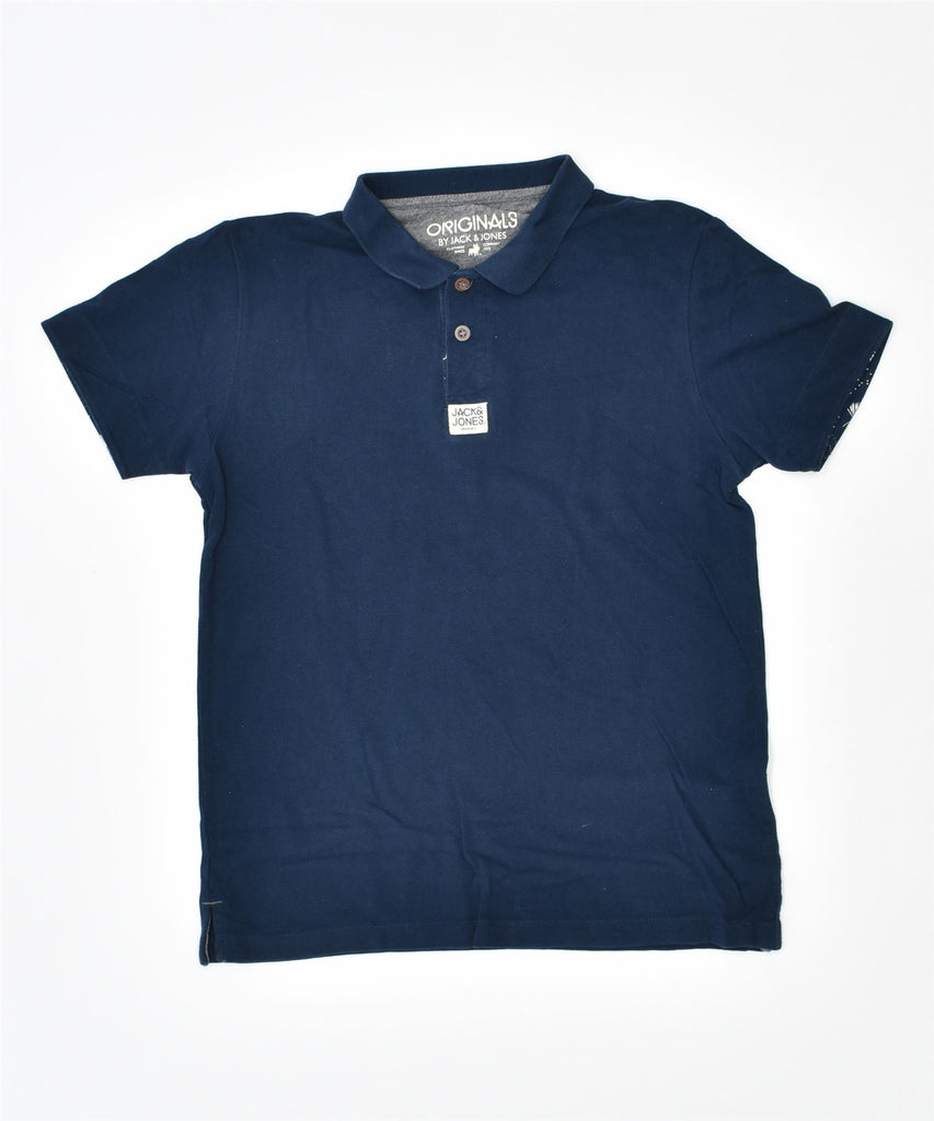 JACK & JONES Mens Polo Shirt Small Navy Blue Cotton | Vintage | Thrift | Second-Hand | Used Clothing | Messina Hembry 