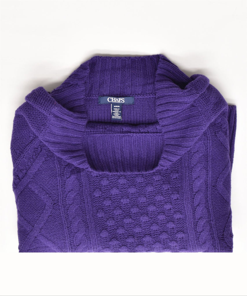 CHAPS Womens Oversized Boat Neck Jumper Sweater UK 14 Medium Purple Cotton | Vintage | Thrift | Second-Hand | Used Clothing | Messina Hembry 