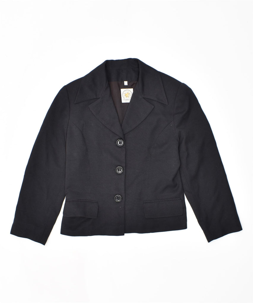 I GABBIANI Womens 3 Button Blazer Jacket IT 46 Large Black Vintage | Vintage | Thrift | Second-Hand | Used Clothing | Messina Hembry 