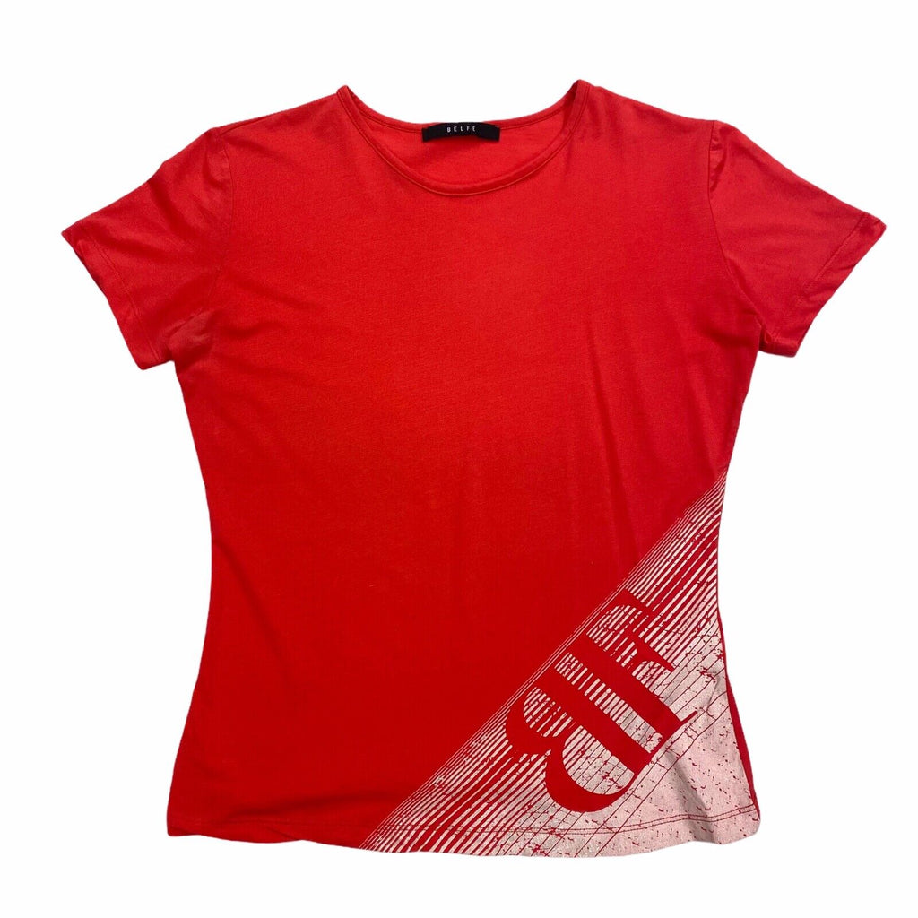 Belfe & Belfe Women's Sport A Porter Tshirt | Vintage High End Designer Red Top | Vintage Messina Hembry | Thrift | Second-Hand Messina Hembry | Used Clothing | Messina Hembry 