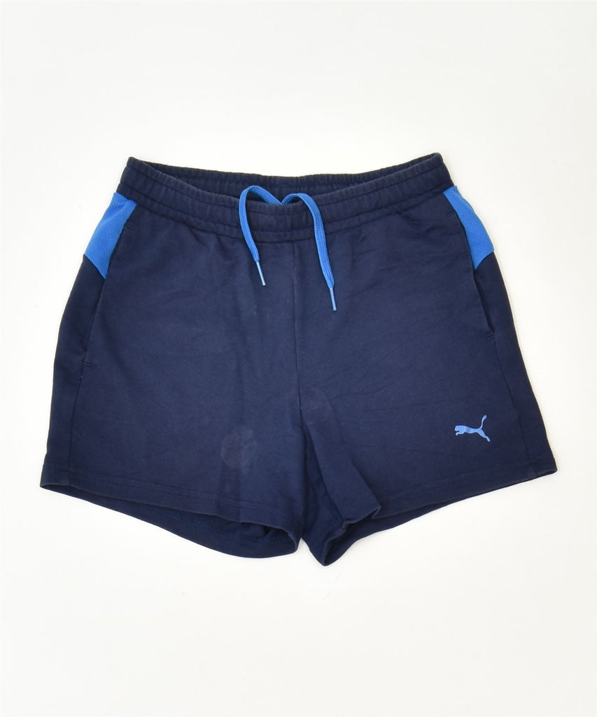 PUMA Boys Sport Shorts 9-10 Years Navy Blue Colourblock Sports | Vintage | Thrift | Second-Hand | Used Clothing | Messina Hembry 