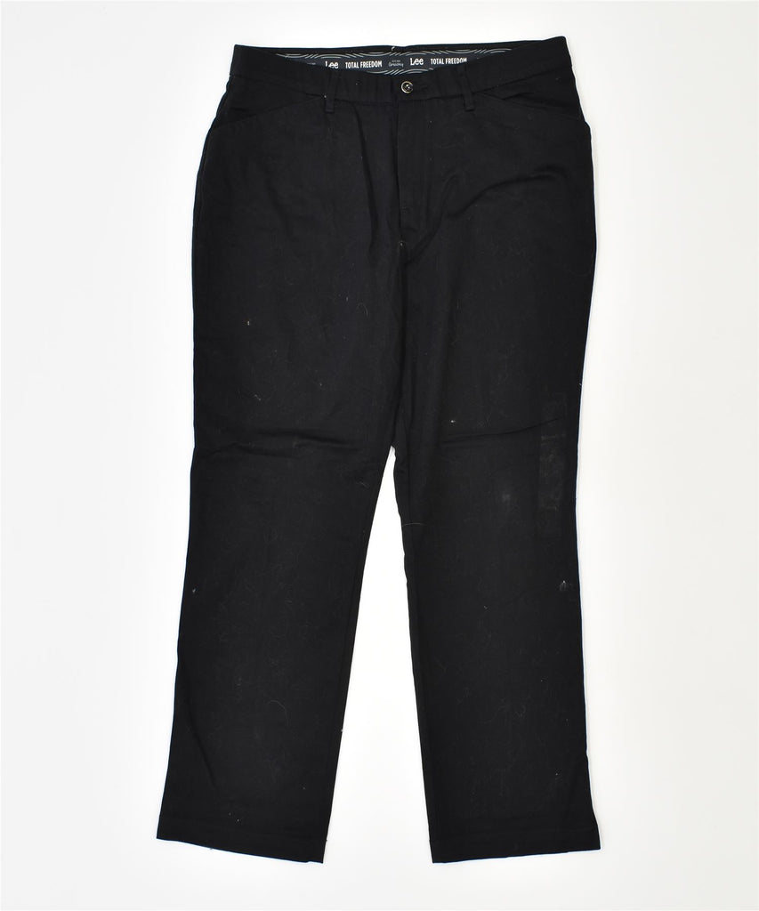 LEE Womens Straight Casual Trousers US 12 XL W34 L29 Black Cotton | Vintage | Thrift | Second-Hand | Used Clothing | Messina Hembry 