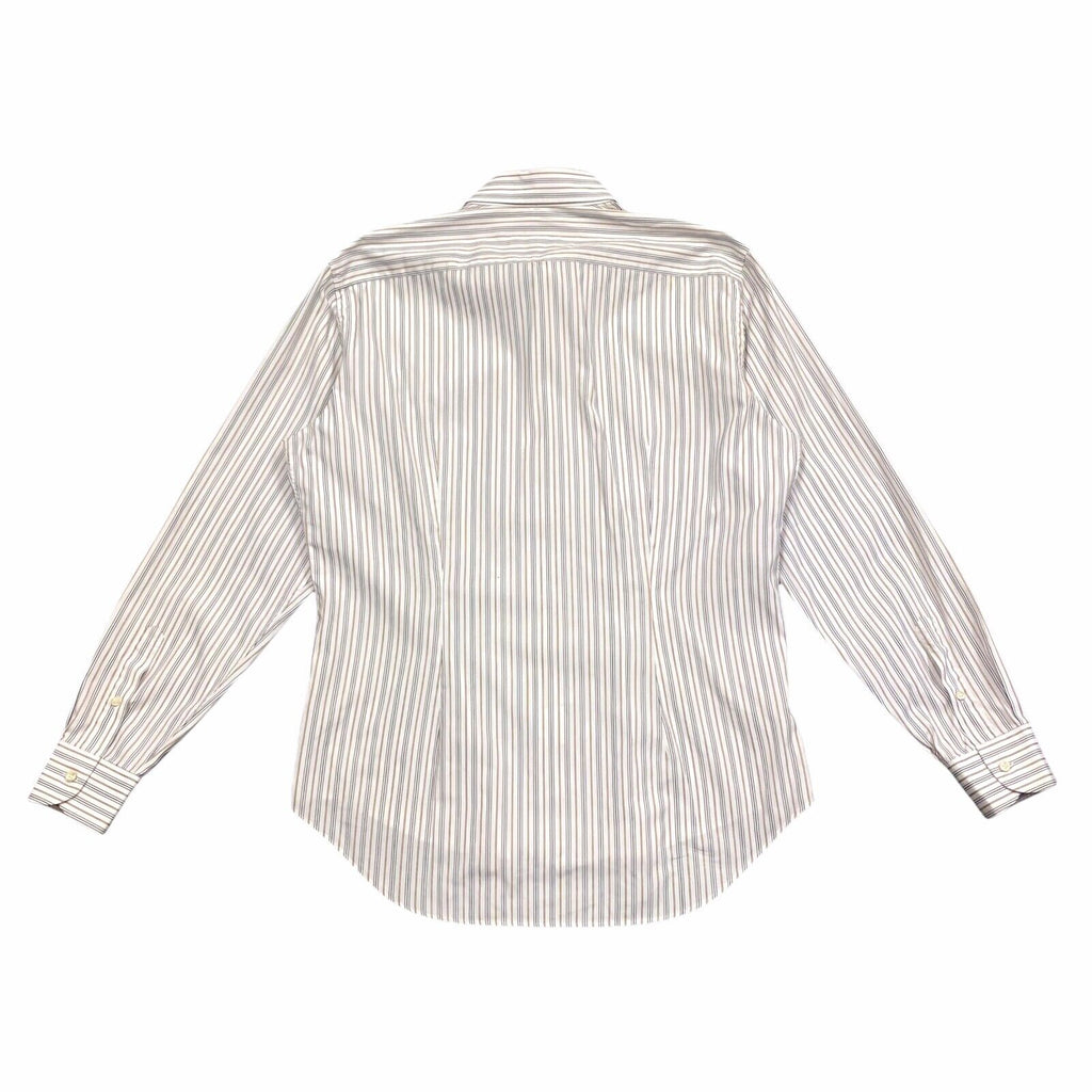 Salvatore Ferragamo Pin Stripe Shirt | Vintage High End Designer Smart White VTG | Vintage Messina Hembry | Thrift | Second-Hand Messina Hembry | Used Clothing | Messina Hembry 