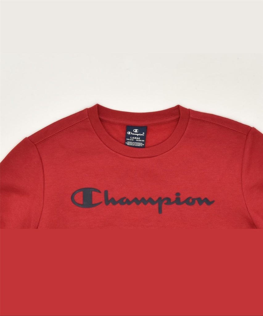 CHAMPION Boys Graphic Sweatshirt Jumper 11-12 Years Large Red Sports | Vintage | Thrift | Second-Hand | Used Clothing | Messina Hembry 