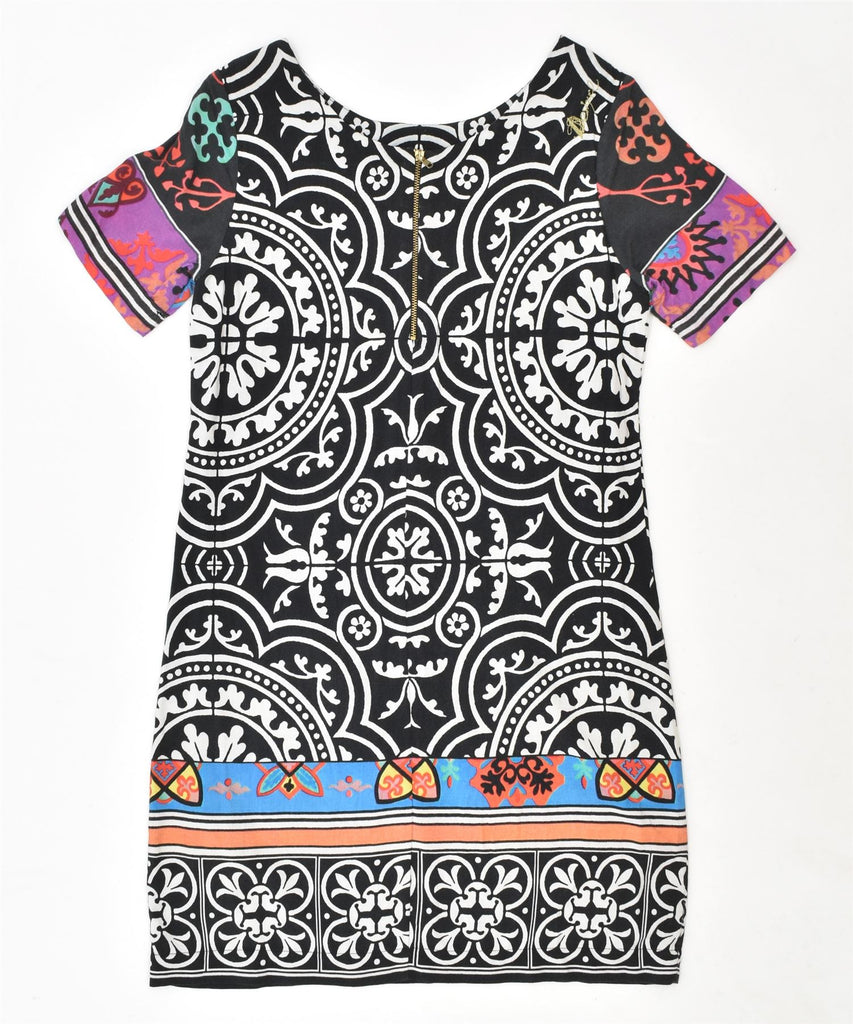 DESIGUAL Womens Shift Dress EU 36 Small Black Floral Viscose | Vintage | Thrift | Second-Hand | Used Clothing | Messina Hembry 