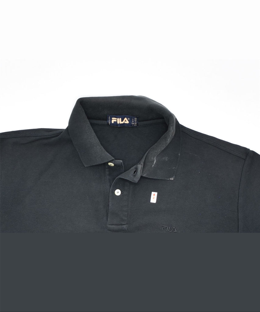 FILA Mens Polo Shirt IT 52 Large Black | Vintage | Thrift | Second-Hand | Used Clothing | Messina Hembry 