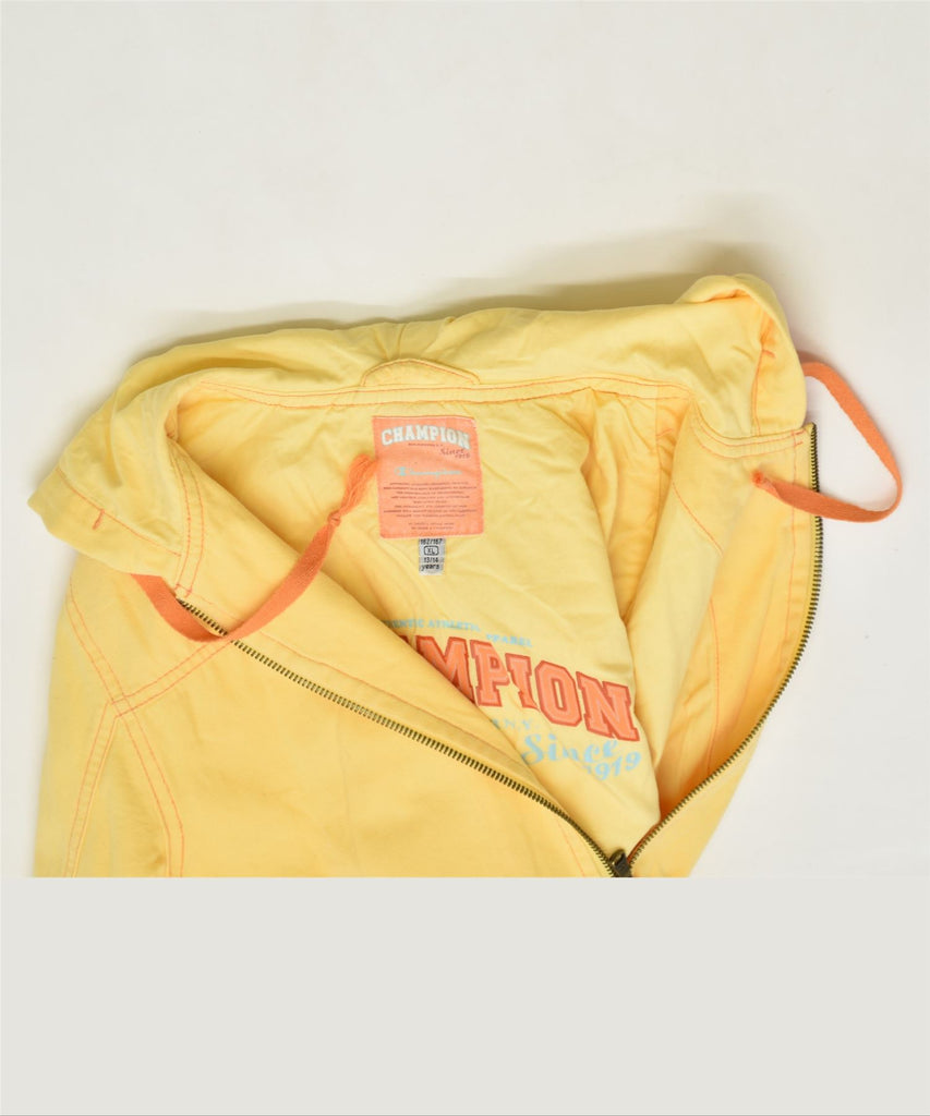 CHAMPION Boys Hooded Windbreaker Jacket 13-14 Years XL Yellow Cotton | Vintage | Thrift | Second-Hand | Used Clothing | Messina Hembry 