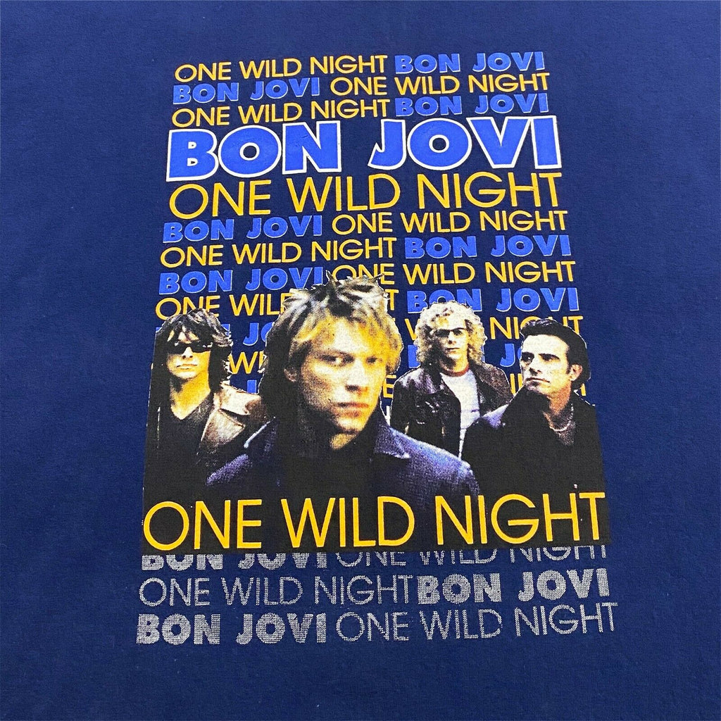 Bon Jovi One Wild Night Tour Tshirt | Vintage Pop Rock Music Band Tee Blue VTG | Vintage Messina Hembry | Thrift | Second-Hand Messina Hembry | Used Clothing | Messina Hembry 