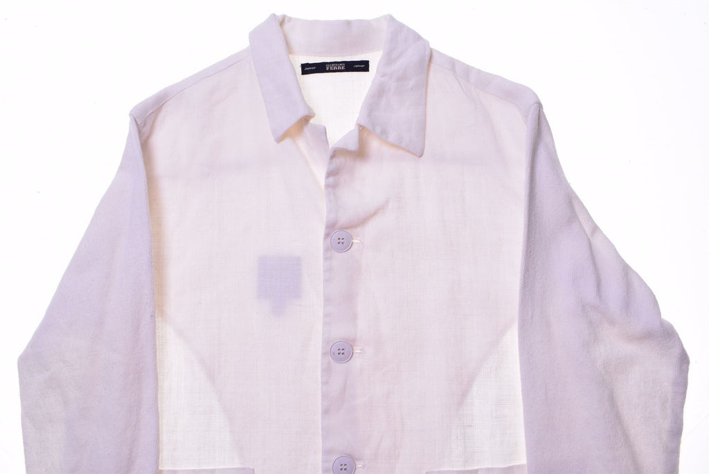 GIANFRANCO FERRE Boys Overjacket 7-8 Years White Linen - Second Hand & Vintage Designer Clothing - Messina Hembry