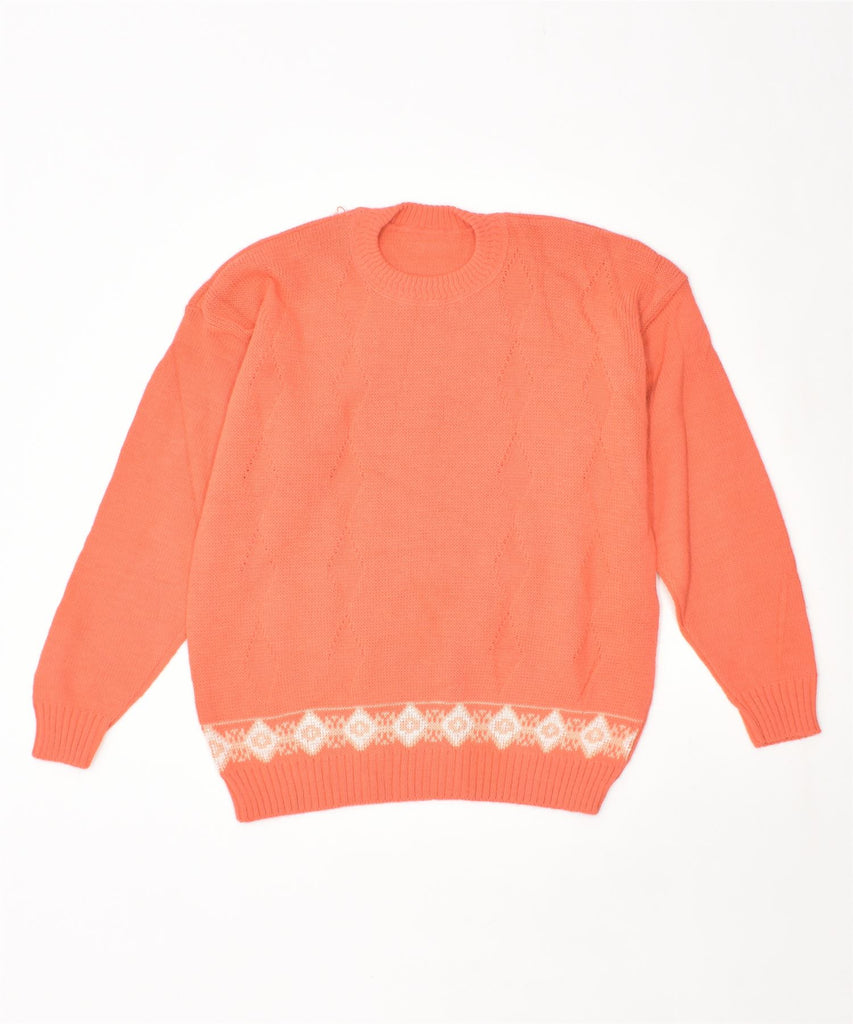 VINTAGE Womens Crew Neck Jumper Sweater UK 18 XL Orange | Vintage | Thrift | Second-Hand | Used Clothing | Messina Hembry 