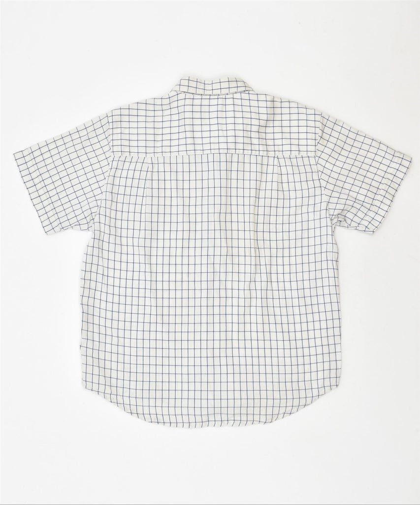 TRUSSARDI Boys Short Sleeve Shirt 7-8 Years White Check Cotton | Vintage | Thrift | Second-Hand | Used Clothing | Messina Hembry 