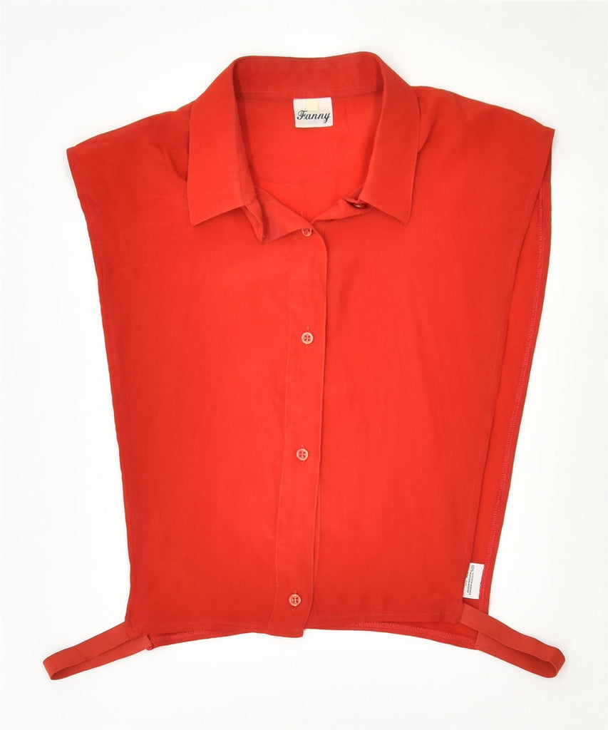 FANNY Womens Blouse Top UK 4 XS Red | Vintage | Thrift | Second-Hand | Used Clothing | Messina Hembry 