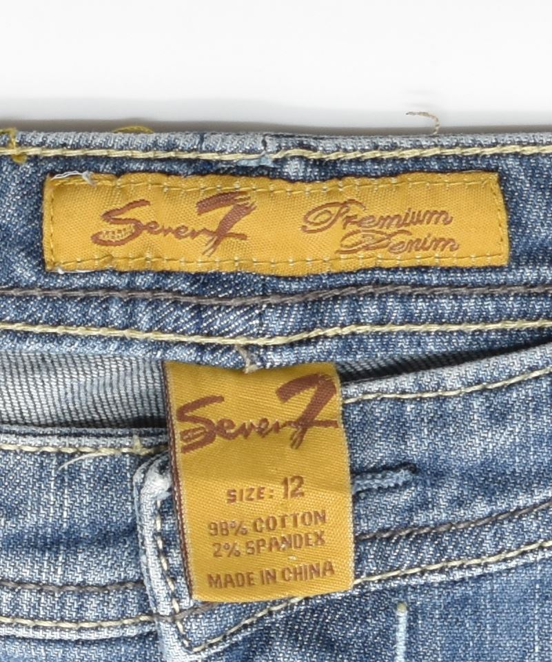 SEVEN7 Womens Slim Jeans US 12 XL W34 L24 Blue Cotton Vintage | Vintage | Thrift | Second-Hand | Used Clothing | Messina Hembry 