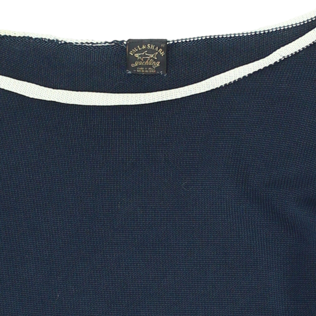 Paul & Shark Womens 3/4 Sleeve Navy Blue Knit Top | Vintage High End Designer | Vintage Messina Hembry | Thrift | Second-Hand Messina Hembry | Used Clothing | Messina Hembry 