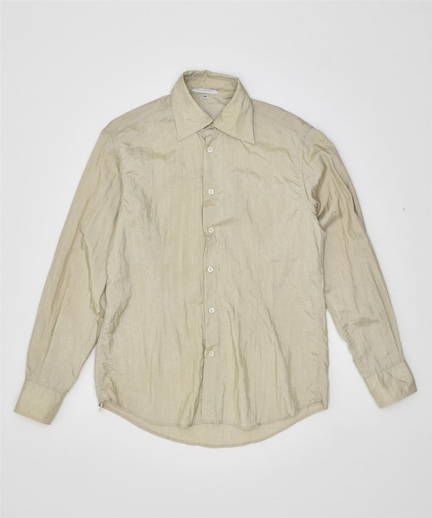 DANIELE ALESSANDRINI Mens Shirt Medium Beige Cotton Vintage | Vintage | Thrift | Second-Hand | Used Clothing | Messina Hembry 