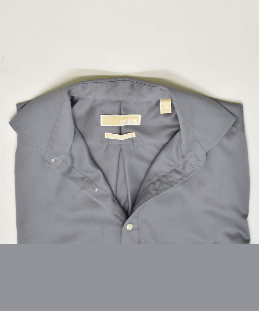 MICHAEL KORS Mens Shirt Size 16 1/2 Large Grey | Vintage | Thrift | Second-Hand | Used Clothing | Messina Hembry 