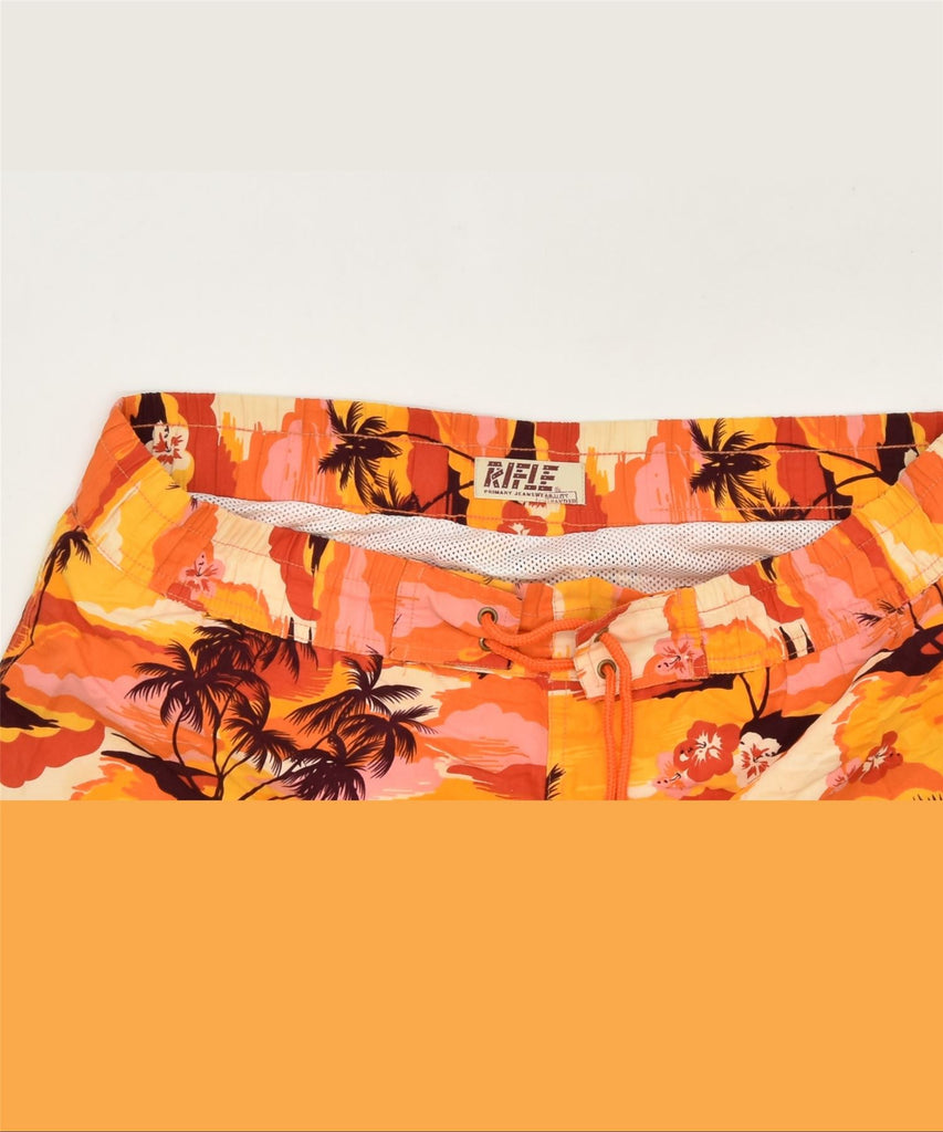 RIFLE Mens Swimming Shorts XL Orange Floral Hawaiian | Vintage | Thrift | Second-Hand | Used Clothing | Messina Hembry 