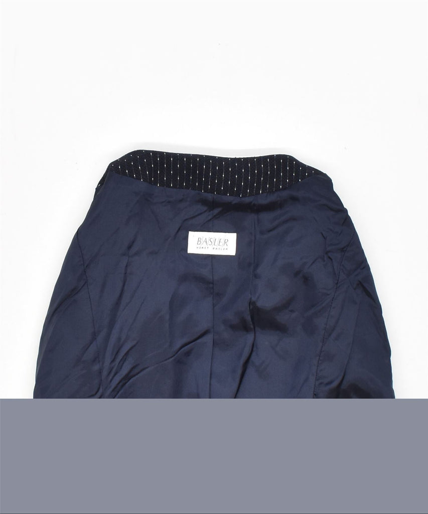 HORST BASLER Womens 5 Button Blazer Jacket UK 12 Medium Navy Blue Wool | Vintage | Thrift | Second-Hand | Used Clothing | Messina Hembry 