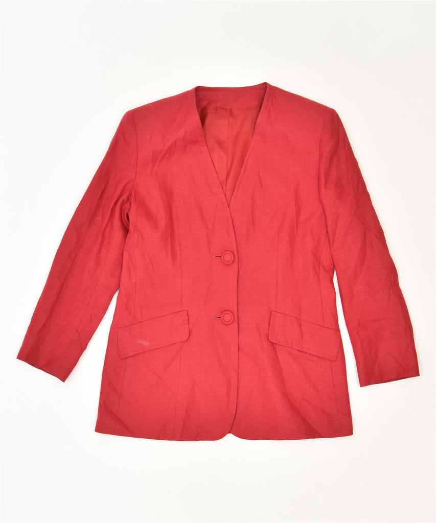 VINTAGE Womens 2 Button Blazer Jacket UK 14 Large Red | Vintage | Thrift | Second-Hand | Used Clothing | Messina Hembry 