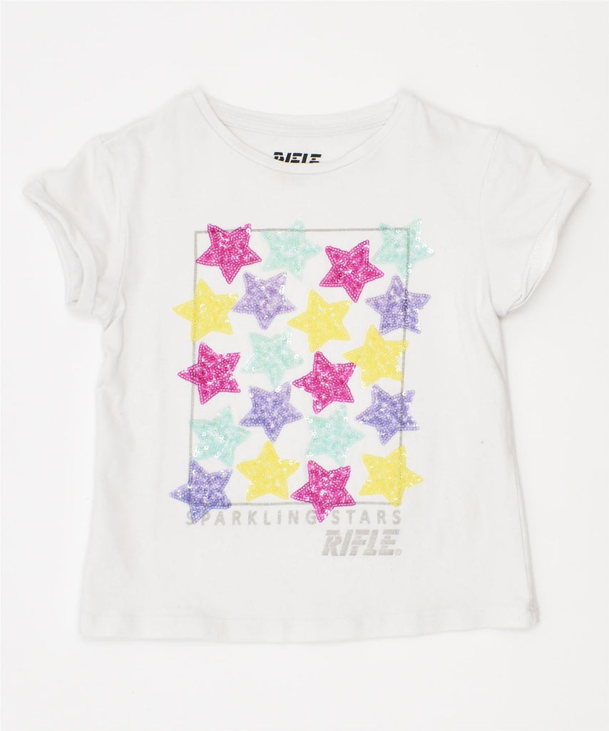 RIFLE Boys Graphic T-Shirt Top 3-4 Years White | Vintage | Thrift | Second-Hand | Used Clothing | Messina Hembry 