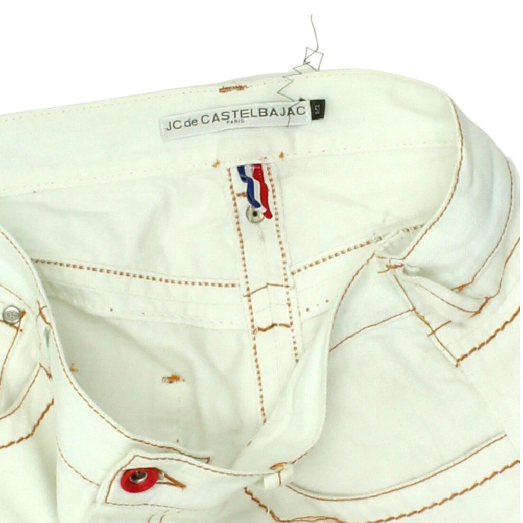 JC de Castelbajac Mens White Jeans | Vintage High End Designer Denim Trousers | Vintage Messina Hembry | Thrift | Second-Hand Messina Hembry | Used Clothing | Messina Hembry 