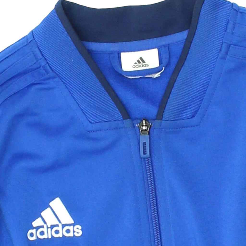 Adidas Mens Blue Soft Shell Full Zip Track Jacket | Sportswear VTG | Vintage Messina Hembry | Thrift | Second-Hand Messina Hembry | Used Clothing | Messina Hembry 