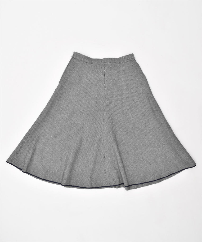 IL SETACCIO BIELLA Womens Flared Skirt IT 42 Medium W26 Grey Herringbone | Vintage | Thrift | Second-Hand | Used Clothing | Messina Hembry 