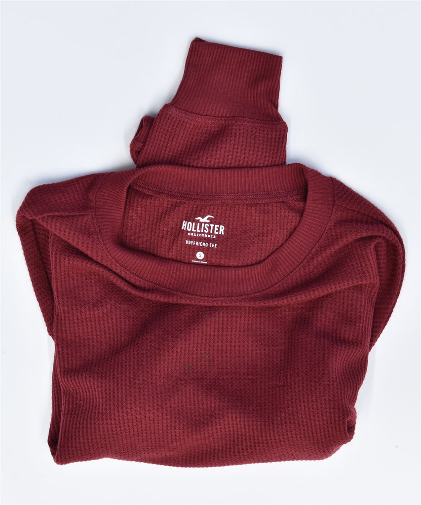 HOLLISTER Womens Oversized Top Long Sleeve UK 10 Small Burgundy | Vintage | Thrift | Second-Hand | Used Clothing | Messina Hembry 