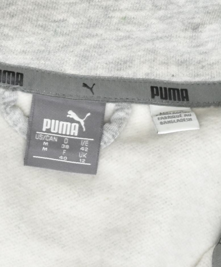 PUMA Womens Cardigan Sweater UK 12 Medium Grey Cotton | Vintage | Thrift | Second-Hand | Used Clothing | Messina Hembry 