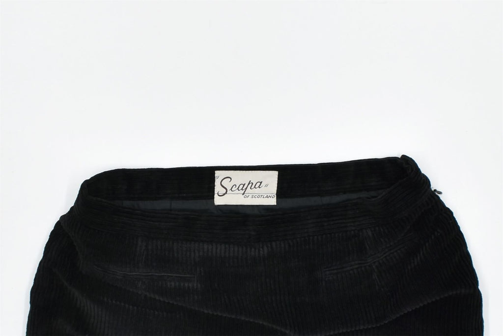 SCAPA Womens Corduroy Skirt IT 40 Small W28 Black | Vintage | Thrift | Second-Hand | Used Clothing | Messina Hembry 