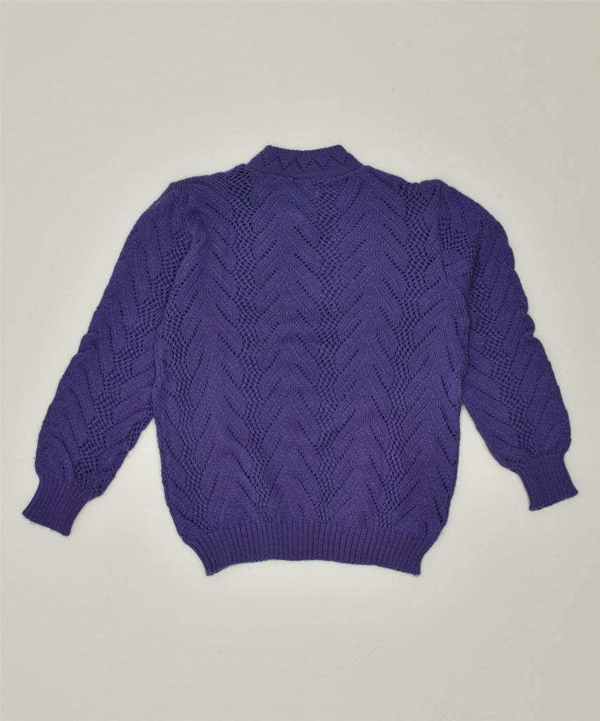 VINTAGE Womens V-Neck Jumper Sweater UK 12 Medium Purple | Vintage | Thrift | Second-Hand | Used Clothing | Messina Hembry 