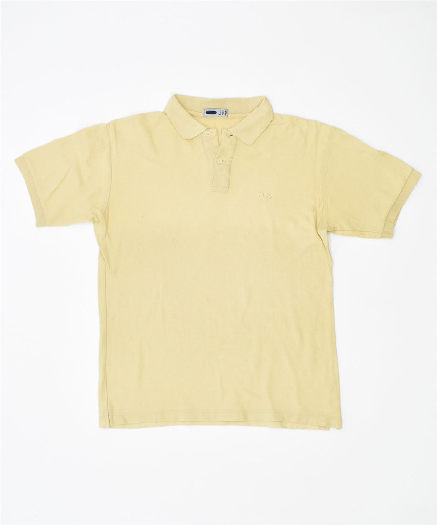 FILA Mens Polo Shirt IT 50 Medium Yellow Cotton | Vintage | Thrift | Second-Hand | Used Clothing | Messina Hembry 