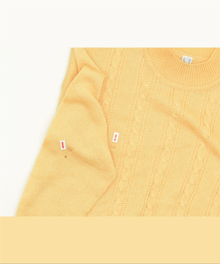 VINTAGE Womens Crew Neck Jumper Sweater UK 16 Large Yellow Acrylic | Vintage | Thrift | Second-Hand | Used Clothing | Messina Hembry 