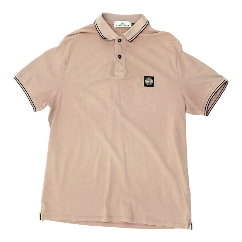 Stone Island Mens Pink Slim Fit Polo Shirt | Vintage High End Designer Top VTG | Vintage Messina Hembry | Thrift | Second-Hand Messina Hembry | Used Clothing | Messina Hembry 