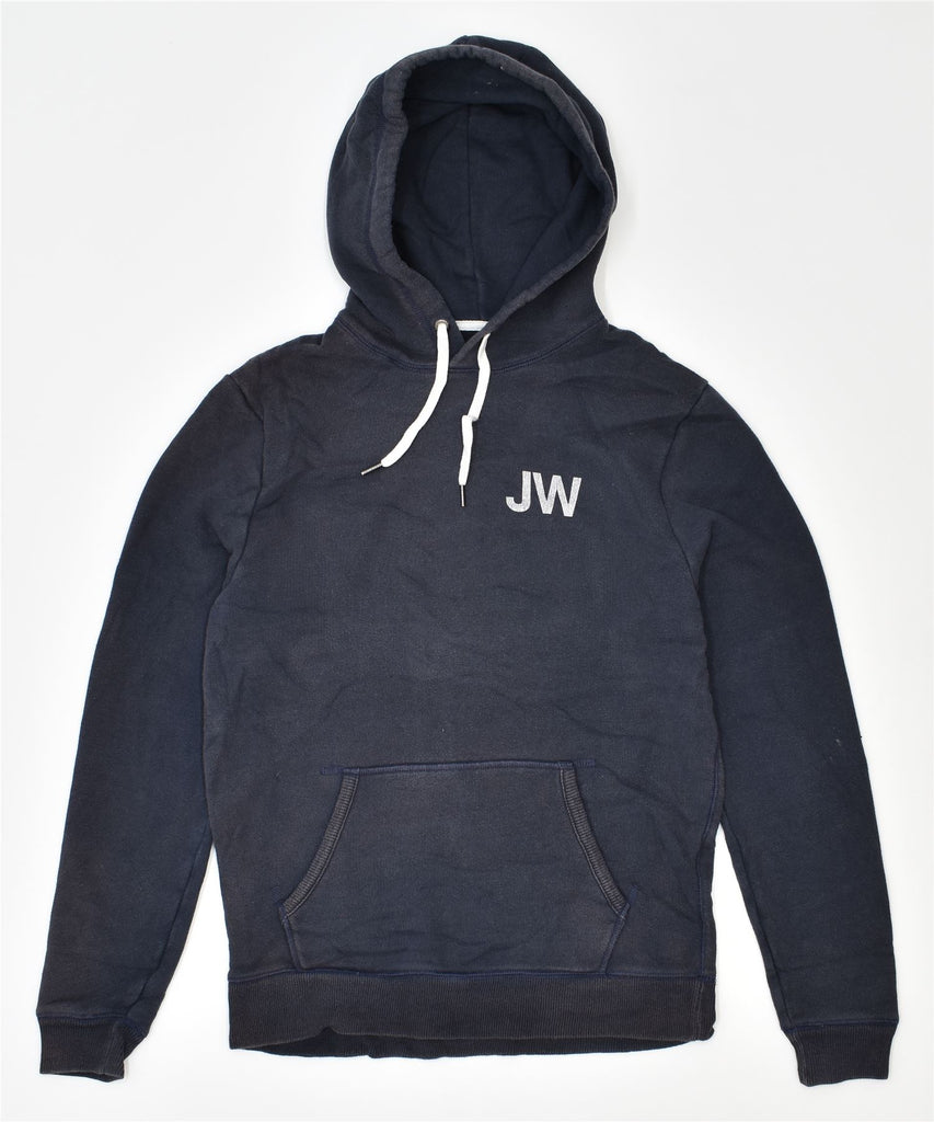 JACK WILLS Mens Graphic Hoodie Jumper XS Navy Blue Cotton | Vintage | Thrift | Second-Hand | Used Clothing | Messina Hembry 