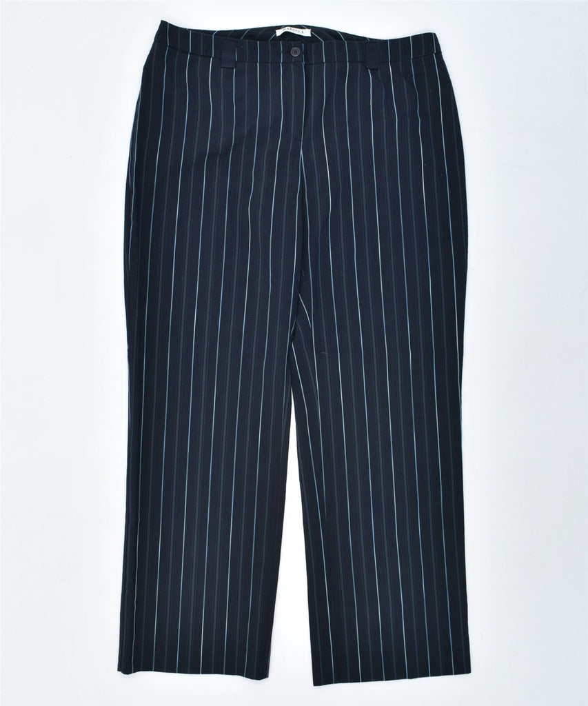 MARELLA Womens Straight Suit Trousers W34 L30 Navy Blue Pinstripe | Vintage | Thrift | Second-Hand | Used Clothing | Messina Hembry 