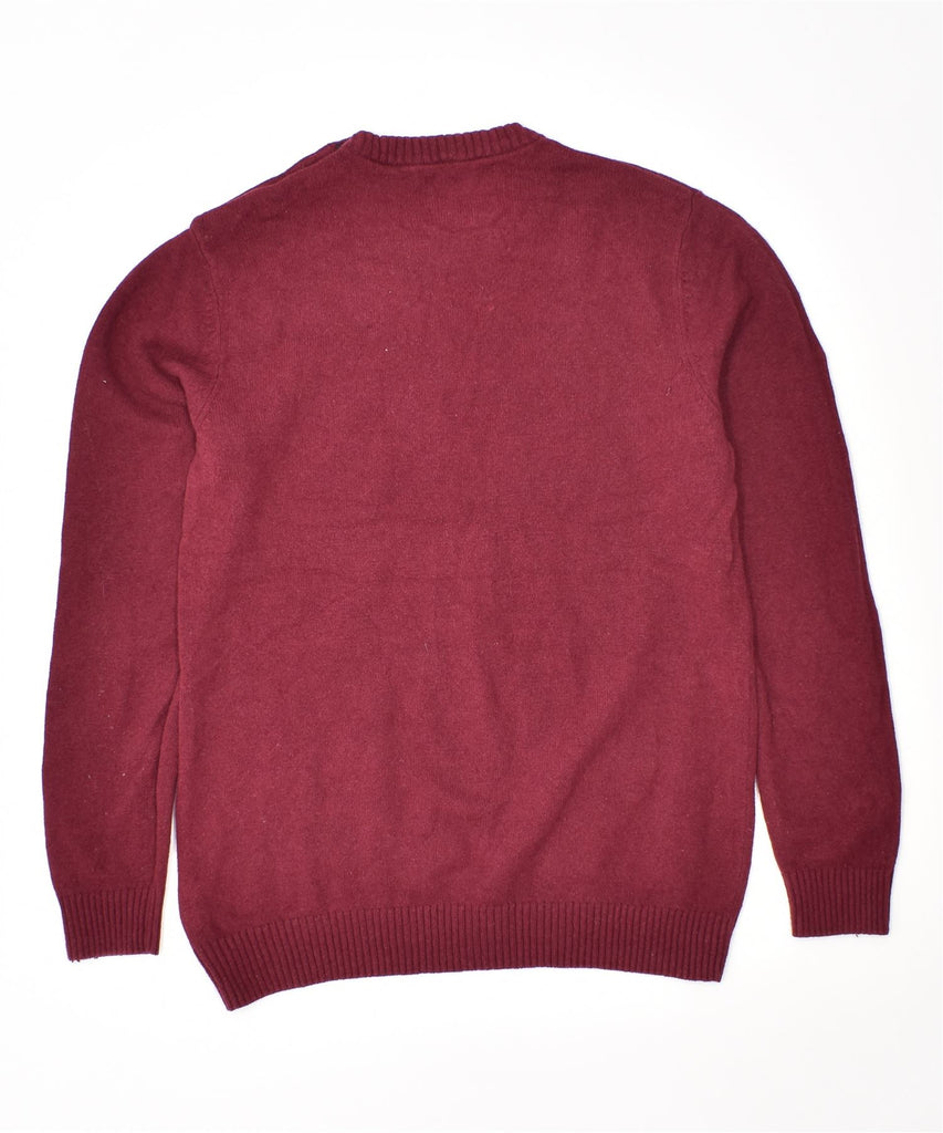 JACK & JONES Mens Slim Fit Crew Neck Jumper Sweater XL Burgundy Cotton | Vintage | Thrift | Second-Hand | Used Clothing | Messina Hembry 