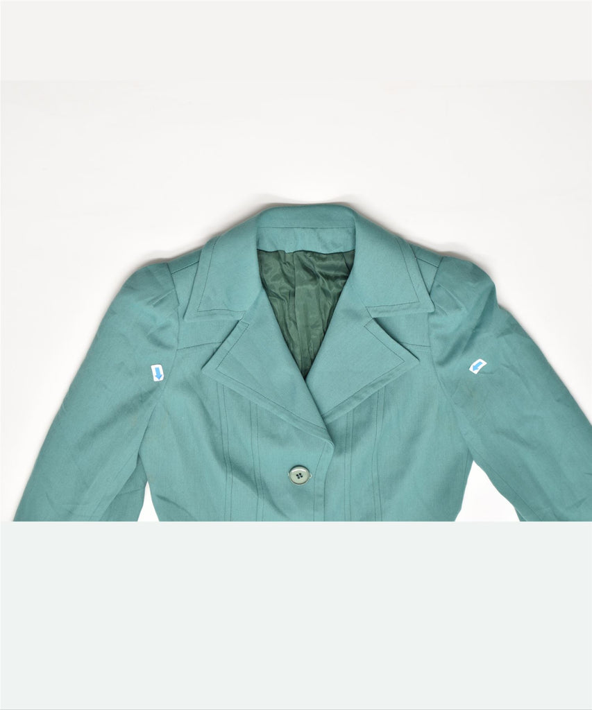 VINTAGE Womens Overcoat IT 44 Medium Turquoise Polyester | Vintage | Thrift | Second-Hand | Used Clothing | Messina Hembry 