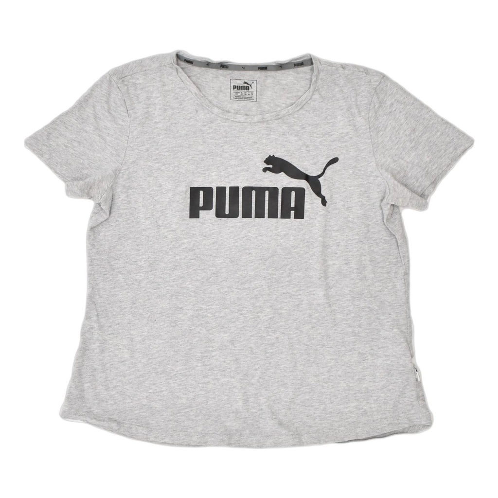 PUMA Womens Graphic T-Shirt Top UK 14 Large Grey Cotton | Vintage | Thrift | Second-Hand | Used Clothing | Messina Hembry 